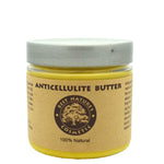 A jar labeled 'Anticellulite Butter' from Best Nature's Cosmetic, indicating that it is a natural anti-cellulite product.